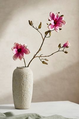 Faux Mauve Magnolia Spray