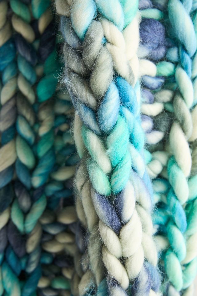 Chunky Knit Wool Throw Blanket #2