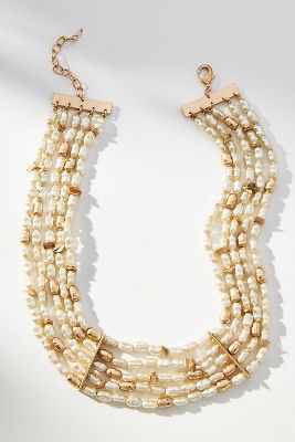 Shop By Anthropologie Prairie Pearl Layered Necklace In Gold