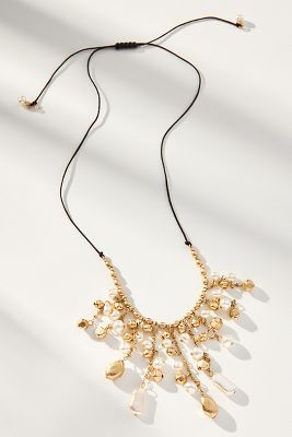 Shop By Anthropologie Praire Pearl Delicate Necklace In Gold