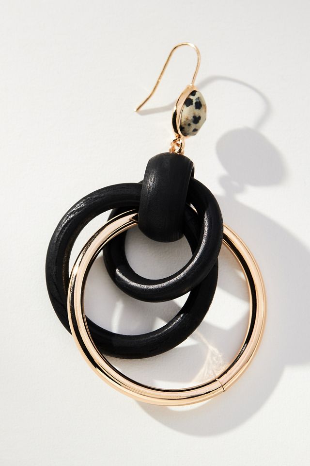 Wood Multi Link Drop Earrings #1