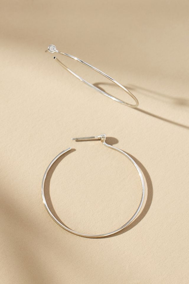 Large Thin Hoop Earrings | Anthropologie