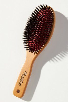 Creative Pro Hair Tools 10 Inch Boar Bristle Paddle Hair Brush In Beige