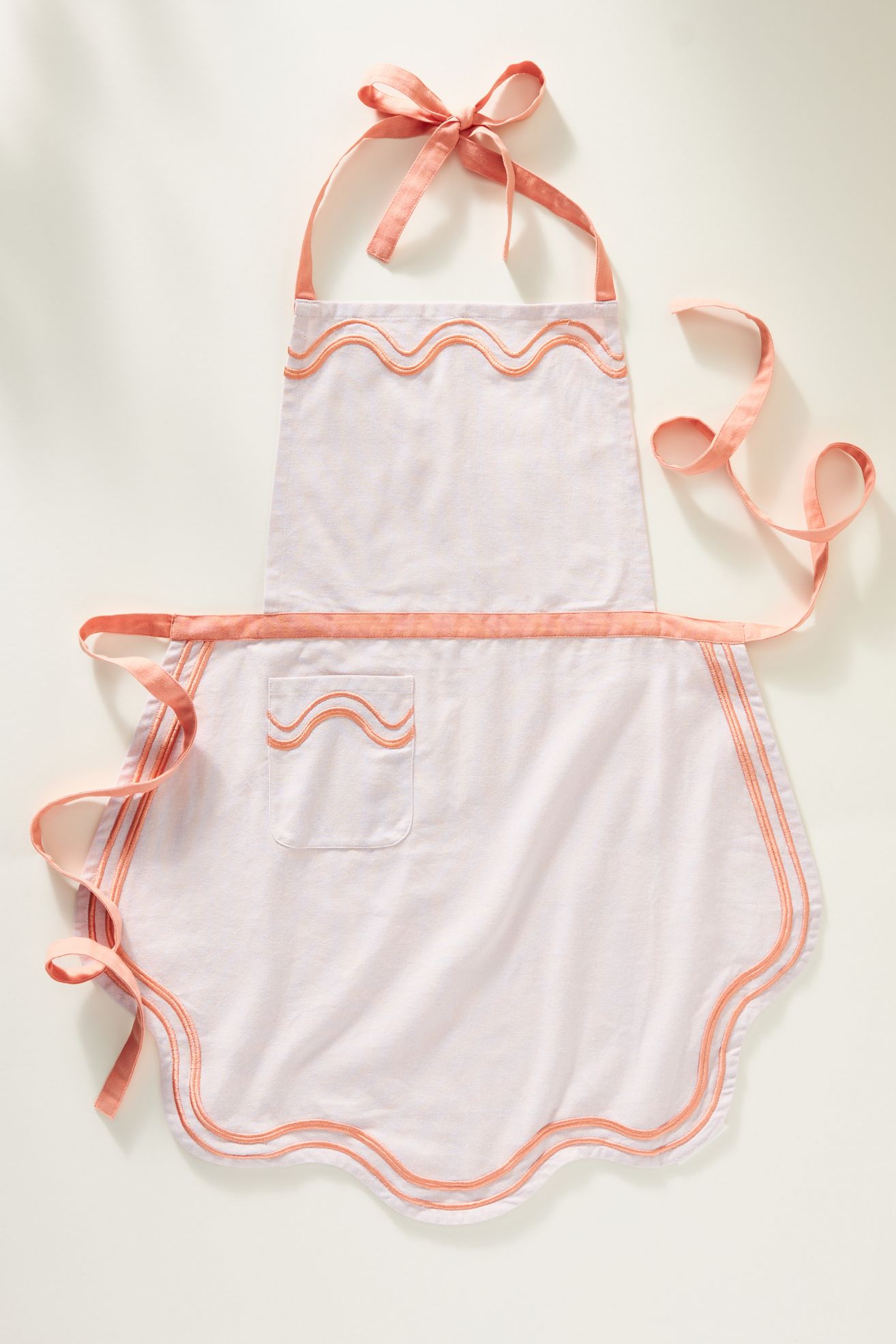 Madeline Embroidered Apron - Red, One Size