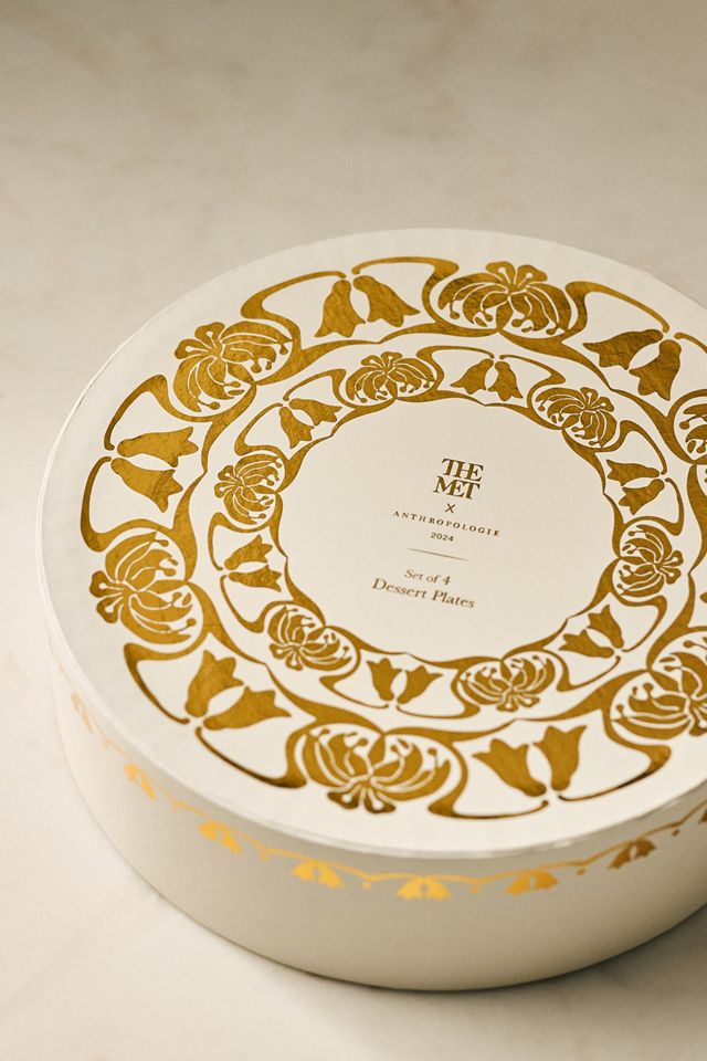The MET x Anthropologie Sortierte Steingut Dessertteller, 4er Set #1