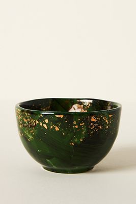 Anthropologie Mia Stoneware Nut Bowl In Green