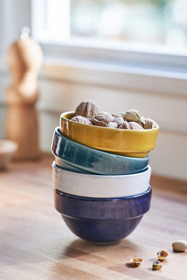 Anthropologie The Rowen Portuguese Stoneware Nut Bowls, Set Of 4