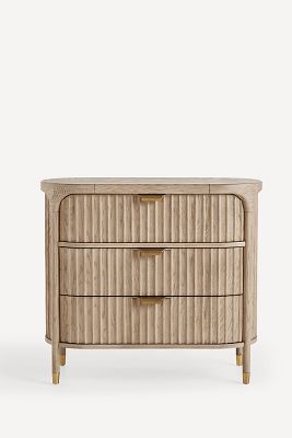 ANTHROPOLOGIE THE ISLA FLUTED-WOOD THREE-DRAWER DRESSER 