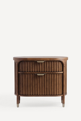 Anthropologie Isla 27" Fluted Wood Nightstand