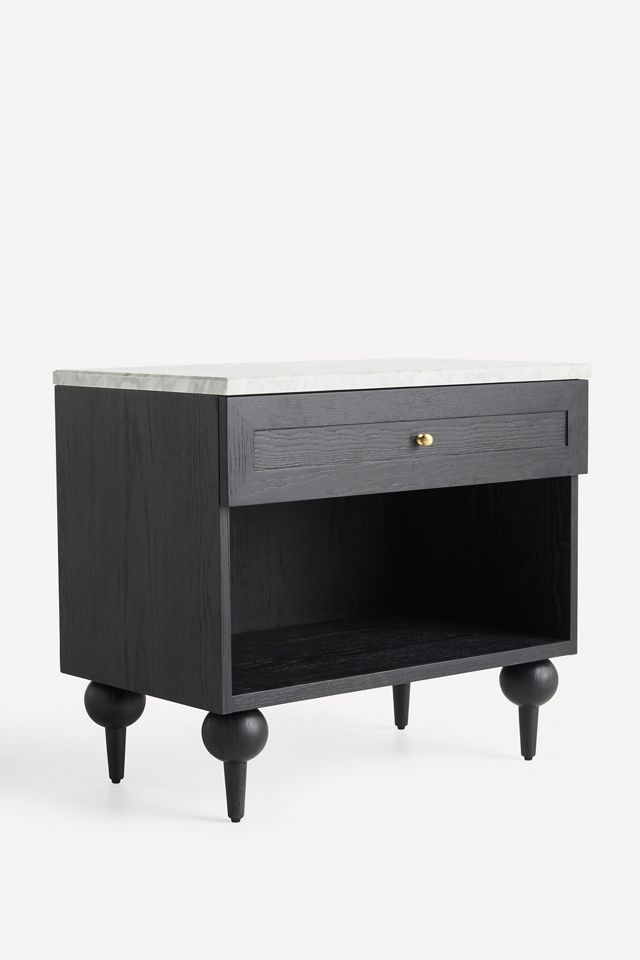 Fern Marble-Top One-Drawer Open Nightstand #1