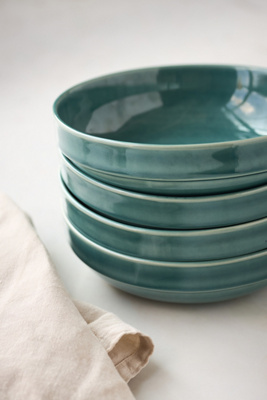 Anthropologie The Rowen Portuguese Stoneware Pasta Bowls, Set Of 4