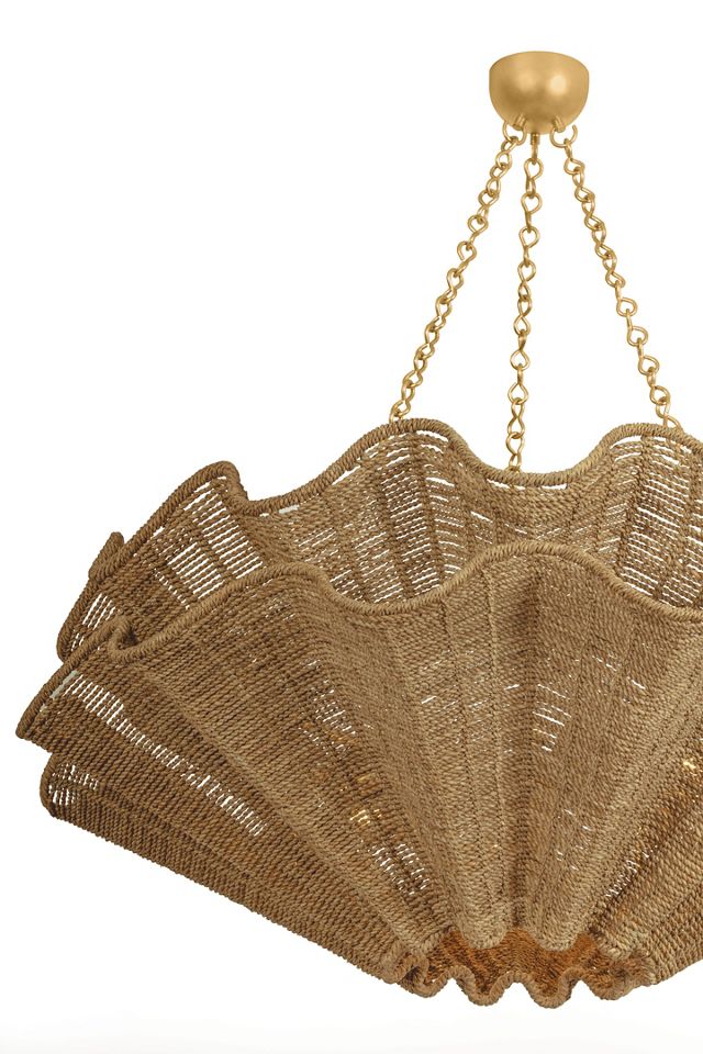 Hudson Valley Lighting Hayworth Rattan Uplit Chandelier #7