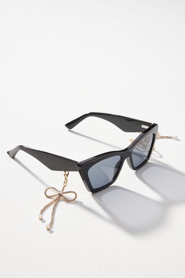 By Anthropologie Bow Rhinestone Charm Sunglasses #2