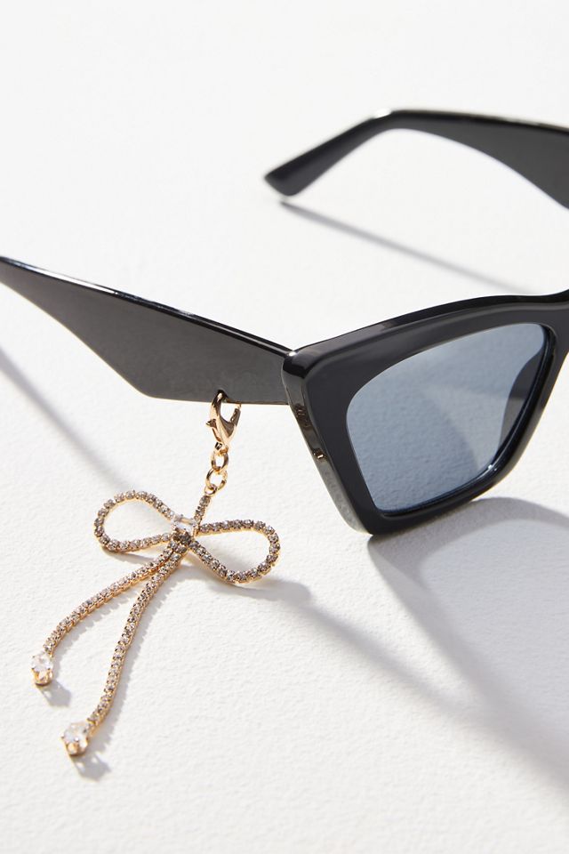 By Anthropologie Bow Rhinestone Charm Sunglasses #3
