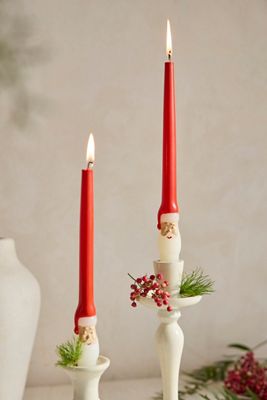 Santa Taper Candles, Set of 2