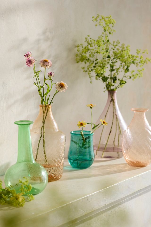 Dimpled Recycled Glass Vase | AnthroLiving