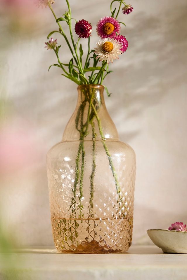 Dimpled Recycled Glass Vase | AnthroLiving