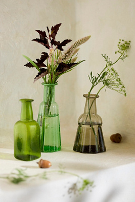 Terrain Verdant Recycled Glass Bud Vases, Set Of 3