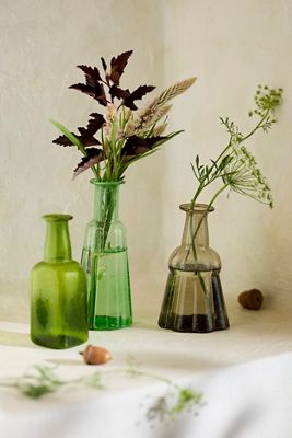 Verdant Recycled Glass Bud Vases, Set of 3