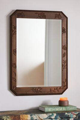 Brinley Etched Wood Wall Mirror