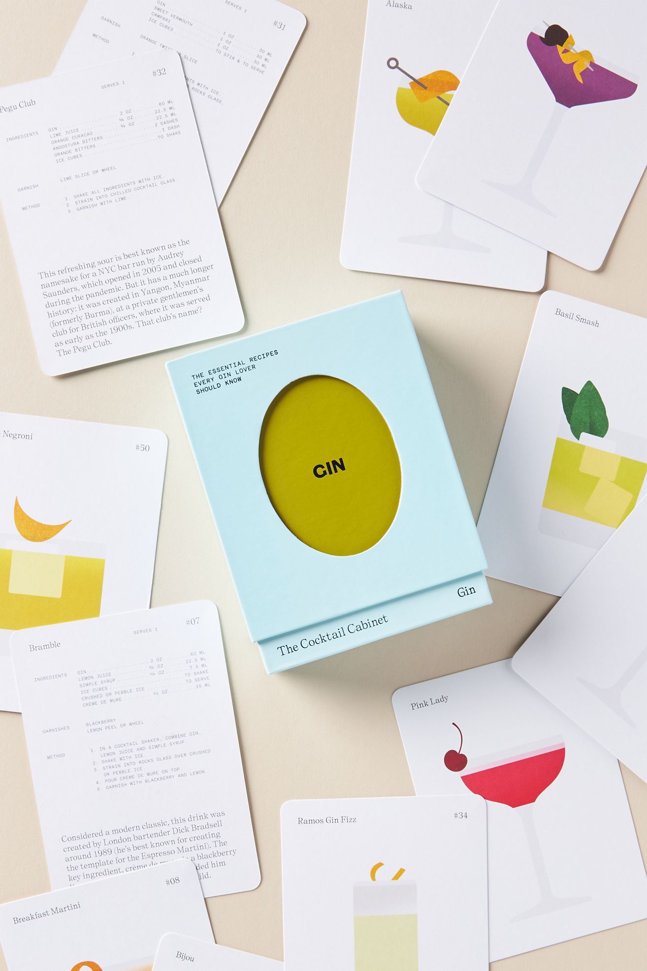 The Cocktail Cabinet: 50 Cocktail Recipes Card Deck - Gin, One Size