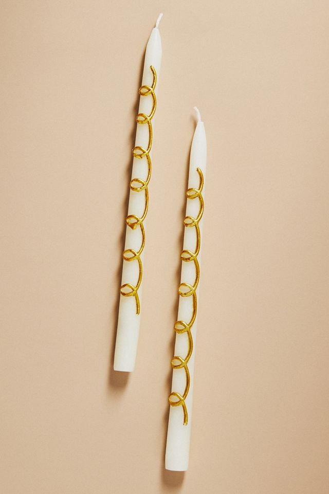 Meri Meri Gold Swirl Taper Candles, Set of 2 #1