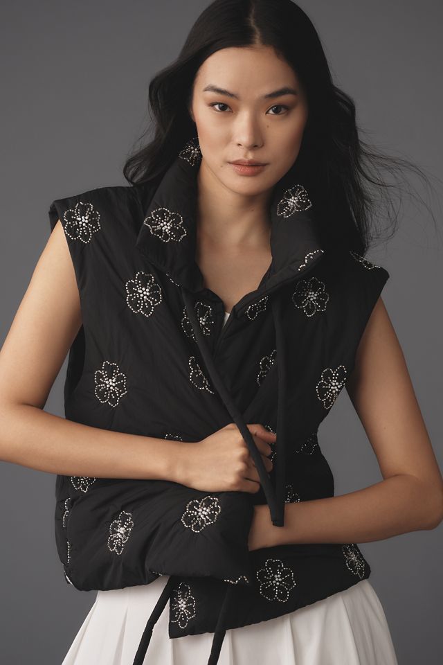 Gilet Imbottito con Lacci Decorato di Anthropologie #1