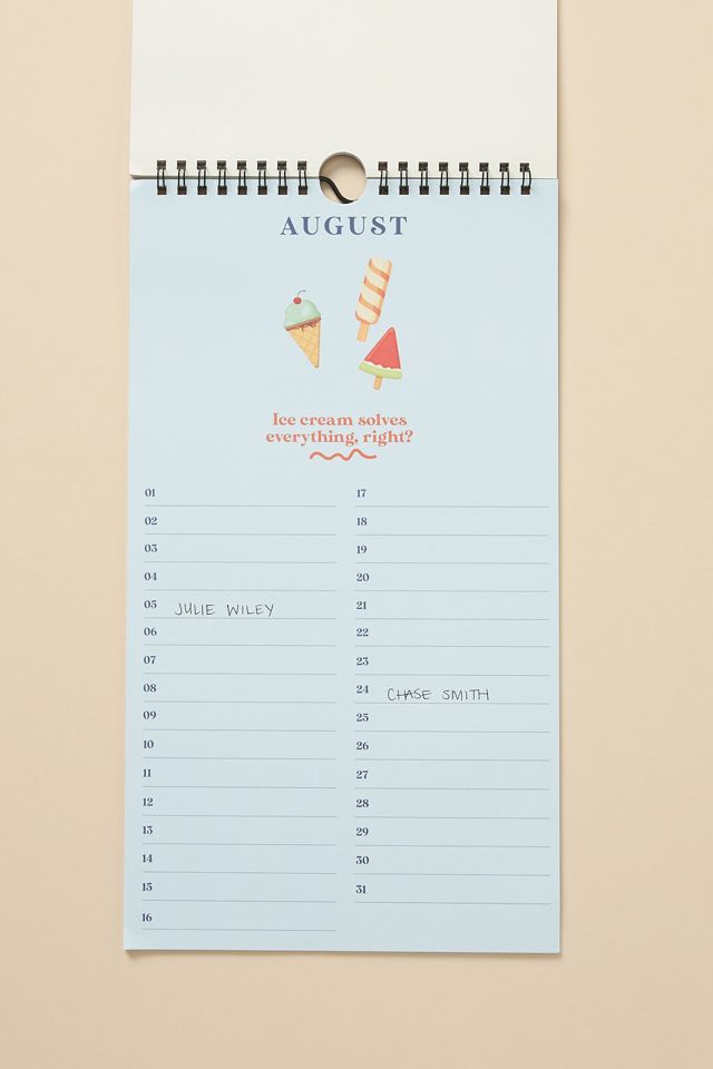 A-Journal Birthday Calendar #1