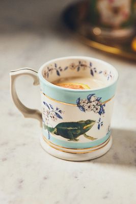 LOU ROTA HAND-PAINTED STONEWARE MUG 