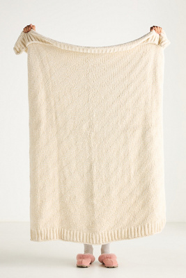 Rebecca Chenille Throw Blanket (Ivory)