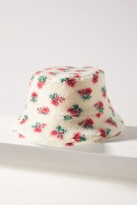 Shop By Anthropologie Floral Sherpa Bucket Hat In Multicolor