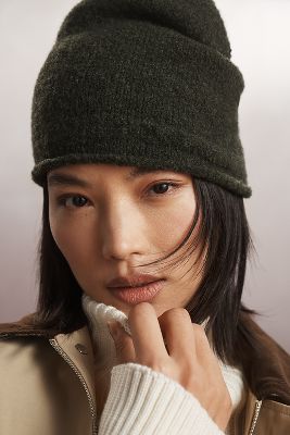 Shop By Anthropologie Roll-brim Beanie In Green