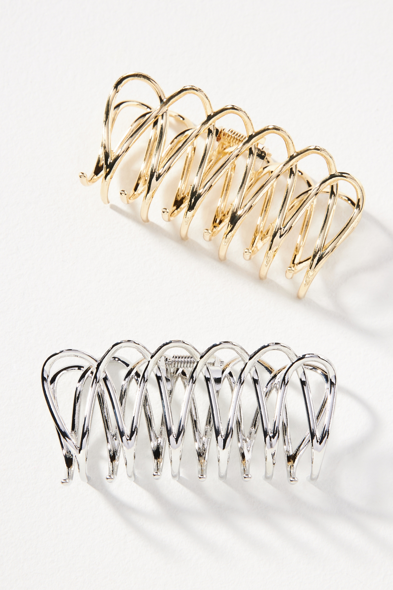 Scallop Mixed Metal Hair Claw Clip