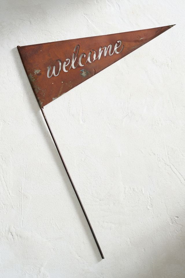 Aged Iron Welcome Flag #1