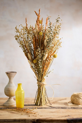 Terrain Dried Colorful Craspedia Bouquet