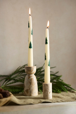 Terrain Fir Tree Taper Candles, Set Of 2