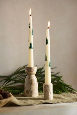 Fir Tree Taper Candles, Set of 2