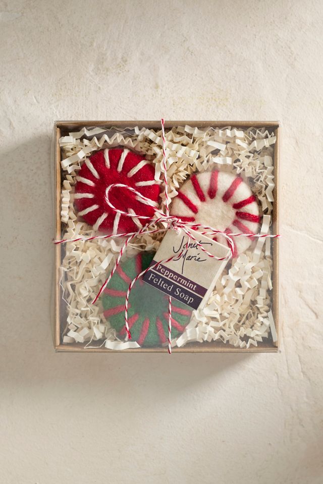 Peppermint Candy Felted Soaps, Set of 3 #1