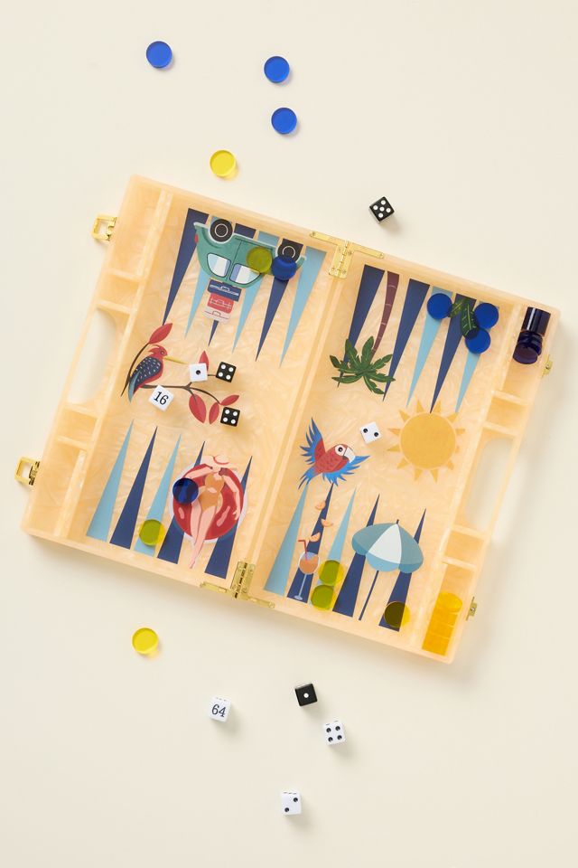 Lucite Backgammon Board Game #1