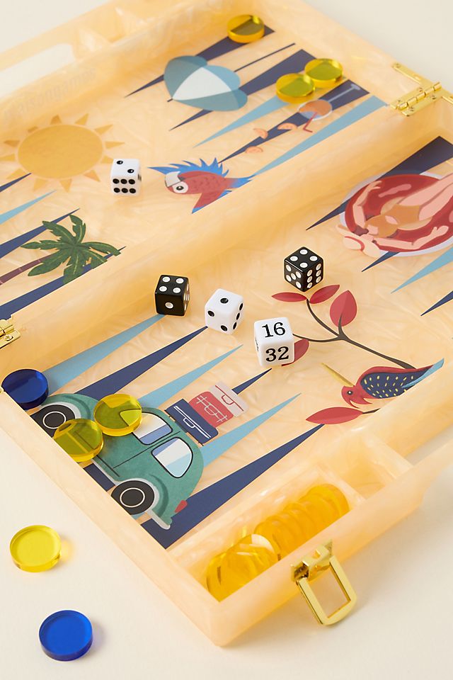 Yellow Mountain Imports Jeu de Backgammon avec incrustations en Bois Yellow Mountain Imports Jeu de Backgammon avec incrustations en Bois
