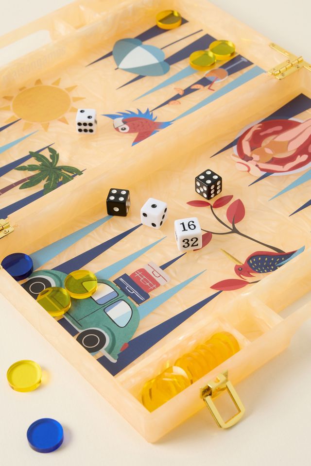 Lucite Backgammon Board Game #2