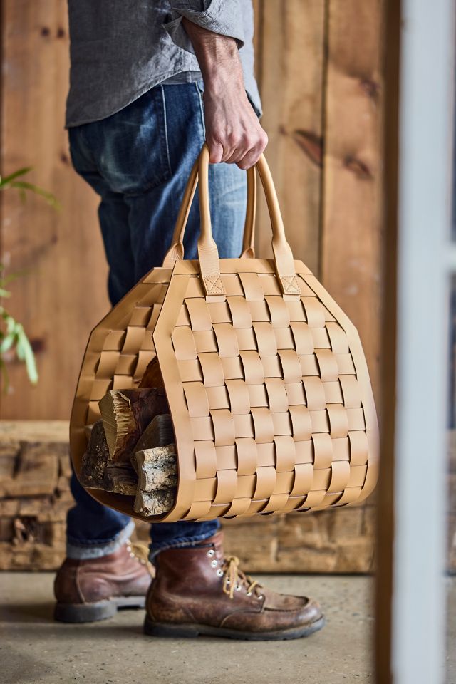 Woven Leather Log Carrier | Terrain
