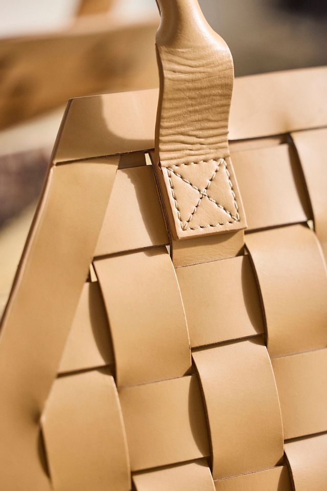 Woven Leather Log Carrier #1