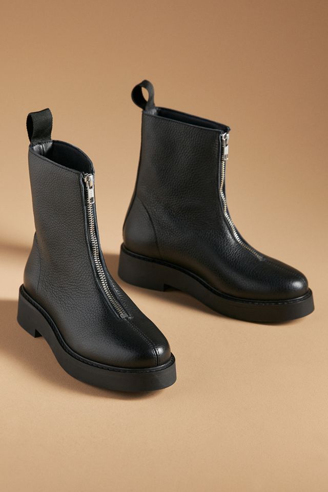 Maeve Cap-Toe Stretch Ankle Boots | Anthropologie NEW! ANTHROPOLOGIE Maeve-leather Chelsea boots. 🤍🖤 main image 1