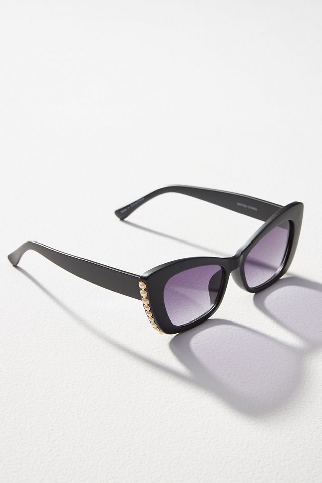 Pearl-Embellished Cat-Eye Sunglasses #1