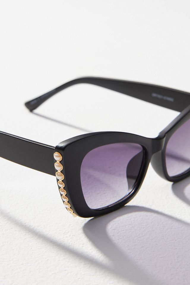 Pearl-Embellished Cat-Eye Sunglasses #2