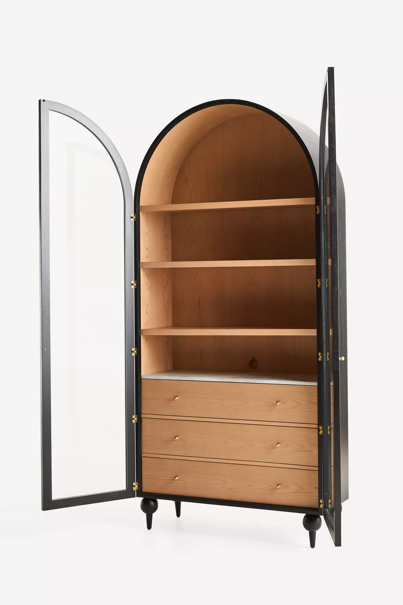 Fern Marble-Top 94"  Three-Drawer Storage Cabinet - thumbnail 4