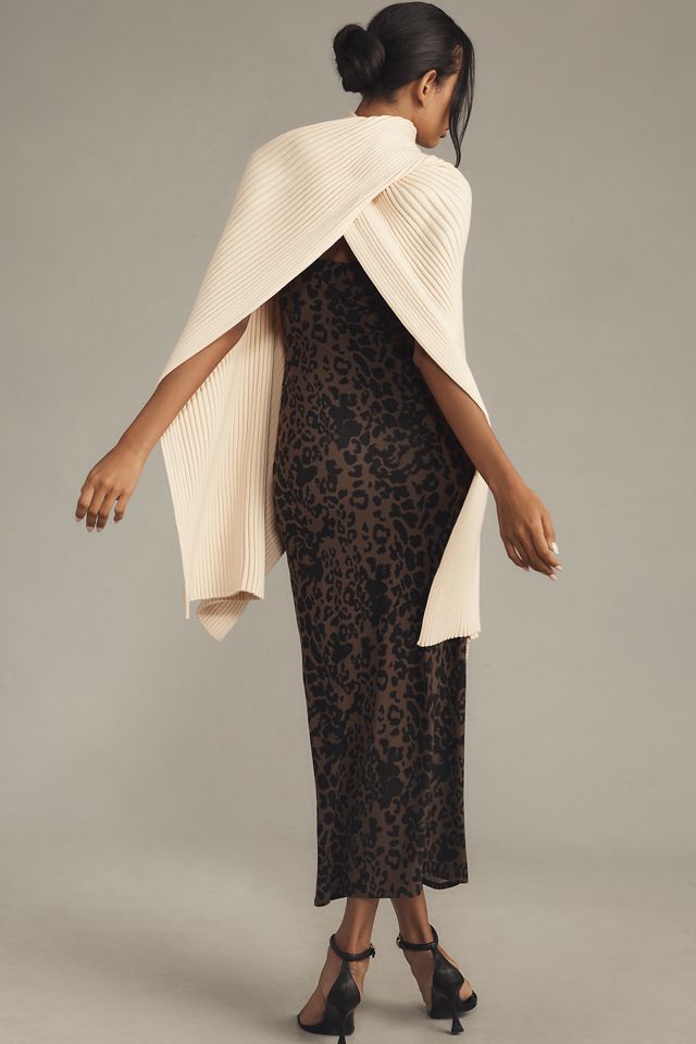 By Anthropologie Ribbed Draped Cape Poncho #2