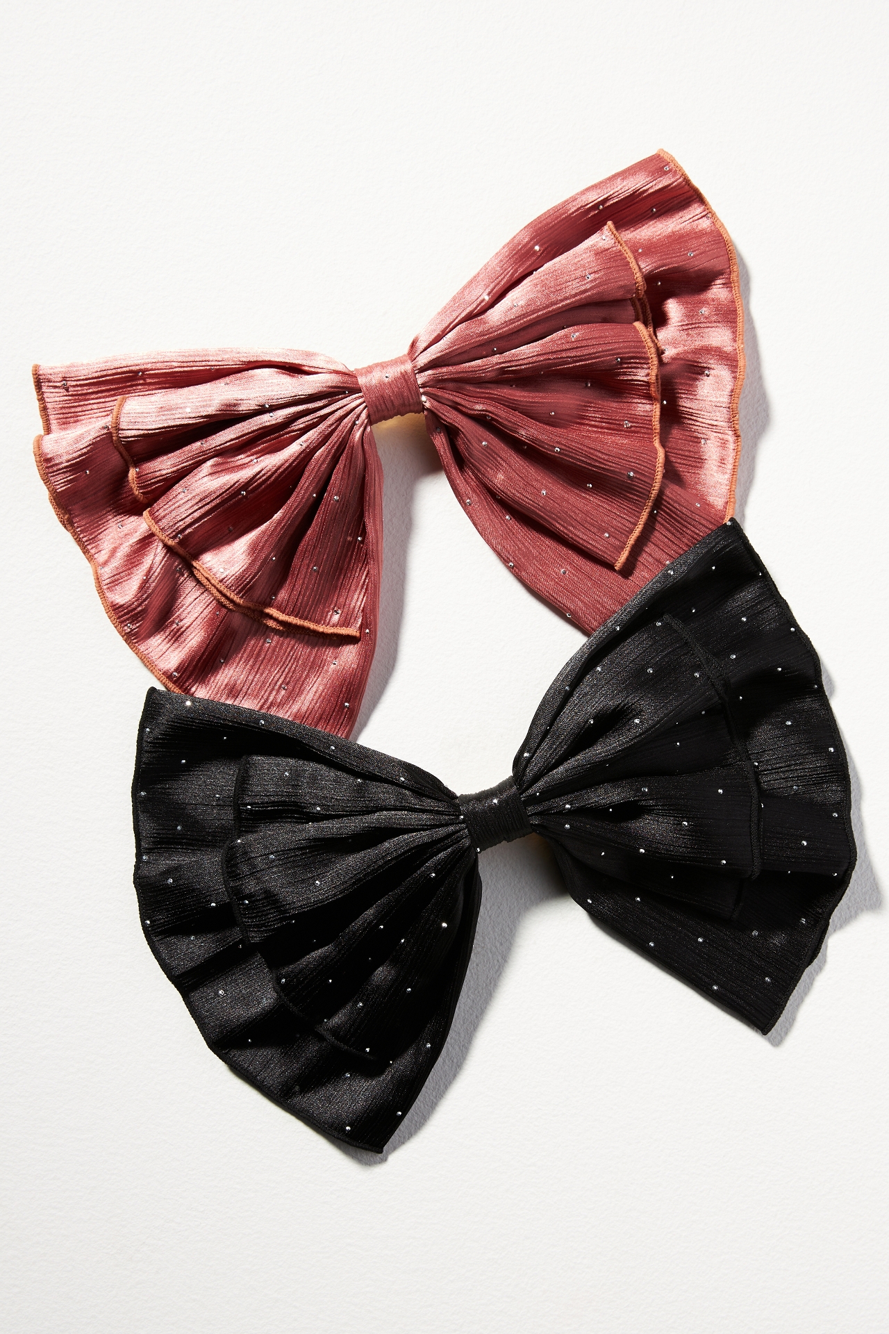 Studded Floppy Hair Bows, Set of 2