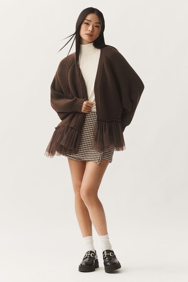 Sunday in Brooklyn Tulle Ruffle Cardigan Sweater | Anthropologie